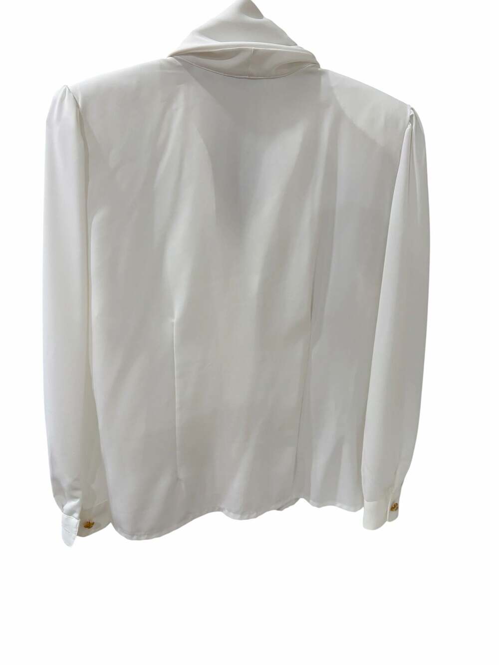 Vintage 90’s Long Sleeve Blouse with Shawl Collar and Decorative Gold Buttons - Picture 4 of 8